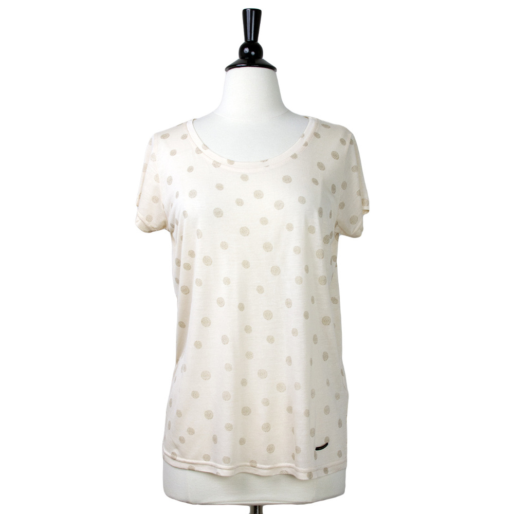 Anthropologie NUMPH Blush Pink Metallic Dot Short Sleeve Modal Tee, NWOT